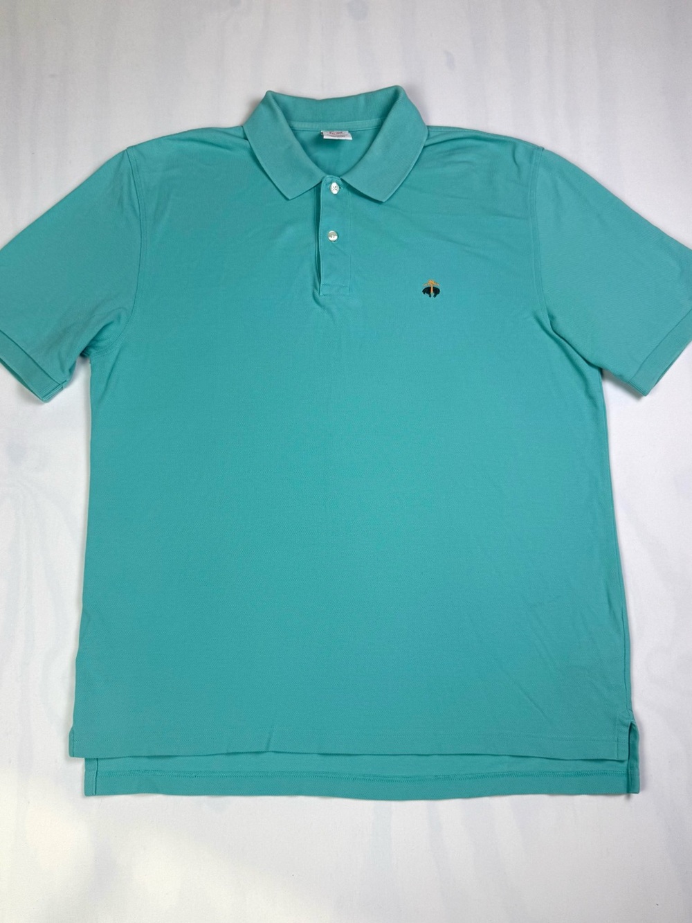 Brooks Brothers Performance Polo Shirt Mens L Aqua Turquoise Original Fit